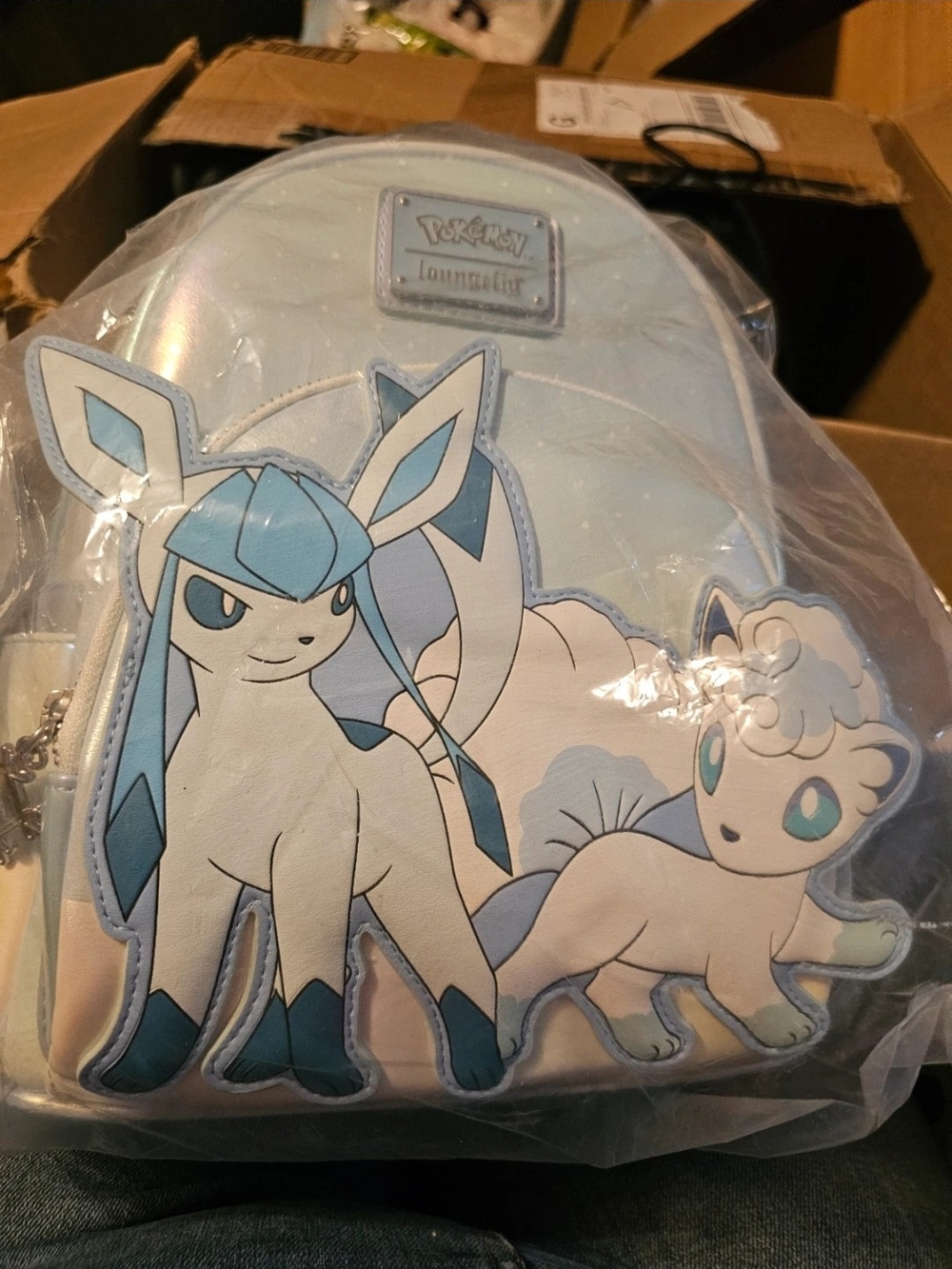 Pokémon Loungefly Kids' Glaceon & Vulpix Mini Backpack - Light Blue